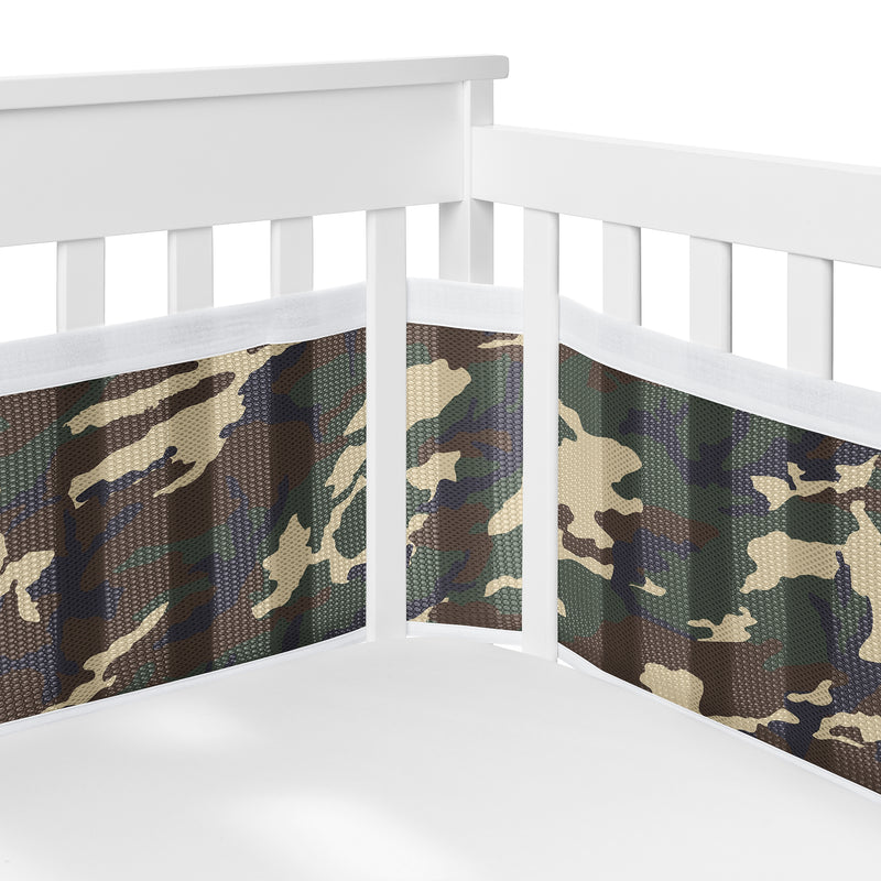 Woodland Camo Collection Sweet Jojo Designs 6 Piece Crib Bedding + BreathableBaby Breathable Mesh Liner