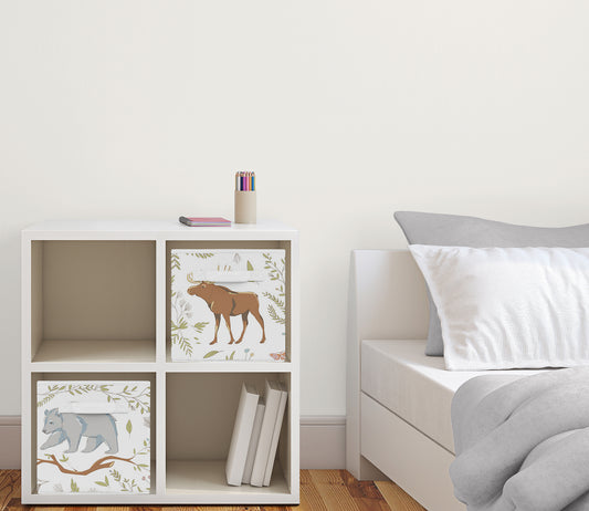 Woodland Toile Collection Foldable Fabric Storage Bins - Set of 2