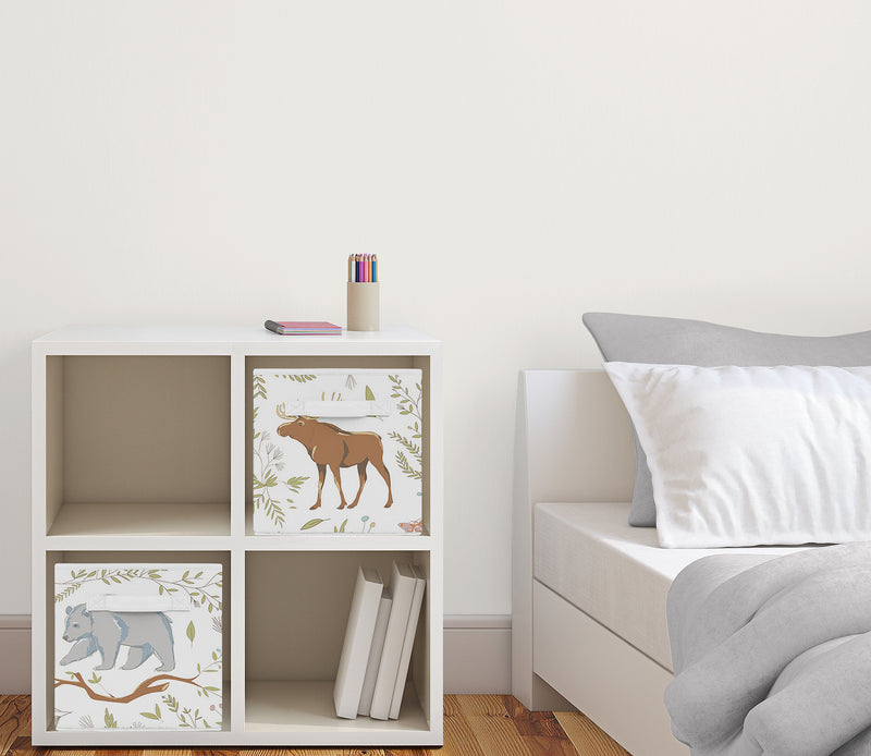 Woodland Toile Collection Foldable Fabric Storage Bins - Set of 2