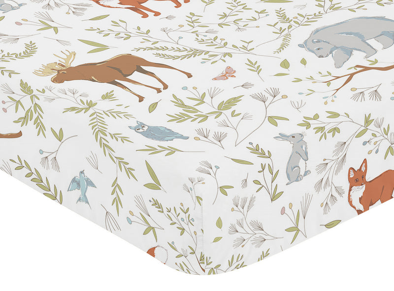 Woodland Toile Collection Crib Sheet - Animal Print