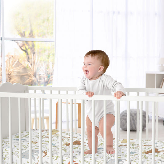 Woodland Toile Collection Crib Sheet - Animal Print