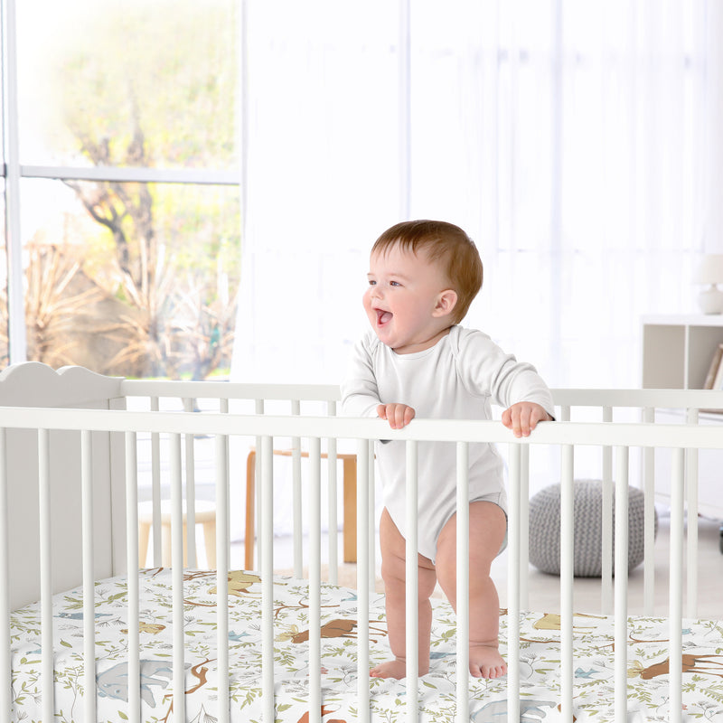 Woodland Toile Collection Crib Sheet - Animal Print