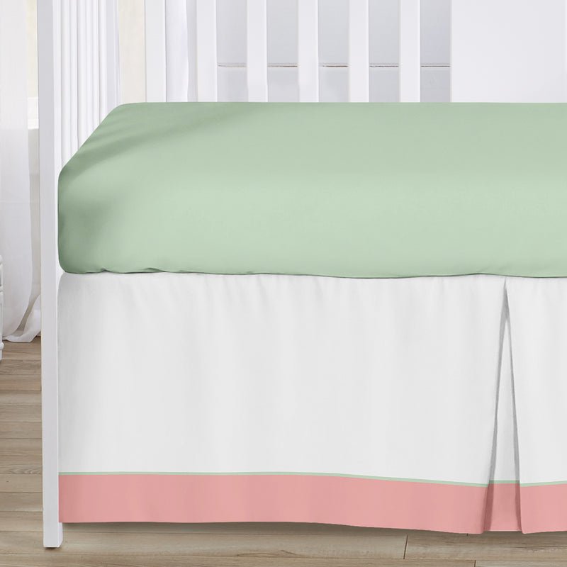 Woodsy Coral, Mint And Grey 4 Piece Bumperless Crib Bedding Collection