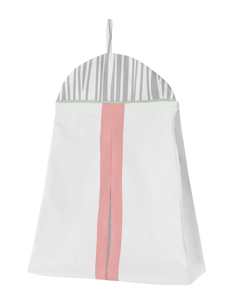 Woodsy Coral, Mint And Grey 4 Piece Bumperless Crib Bedding Collection