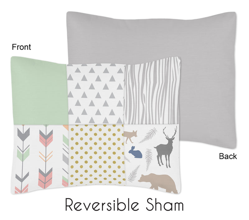 Woodsy Coral, Mint and Grey Twin Bedding Collection