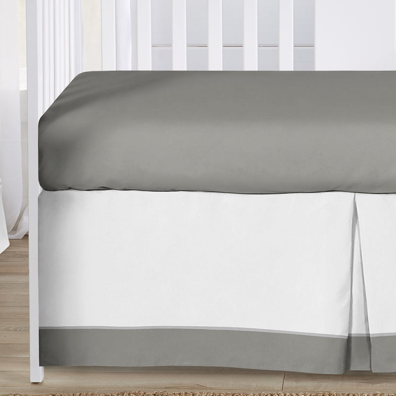 Woodsy Grey And White 4 Piece Bumperless Crib Bedding Collection