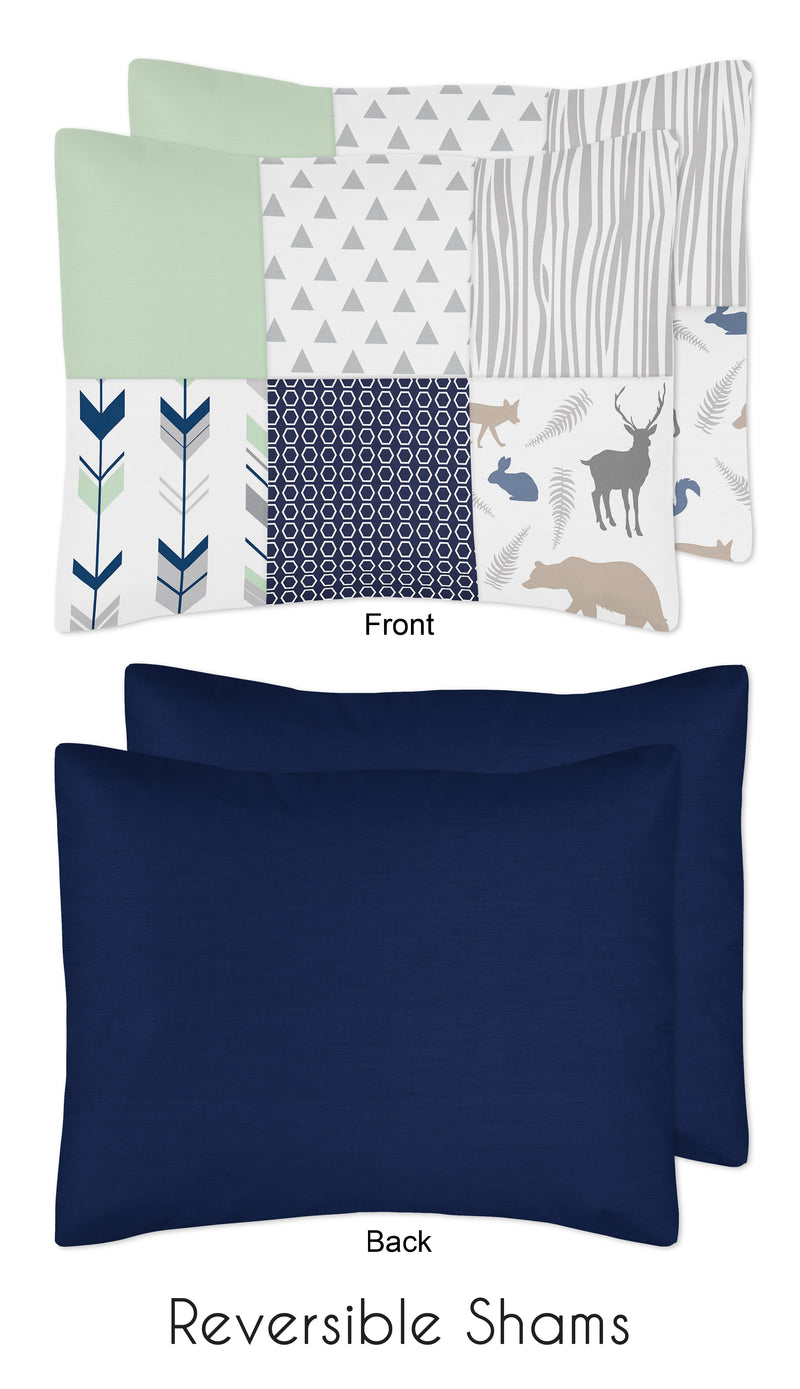 Woodsy Navy, Mint and Grey Full/Queen Bedding Collection