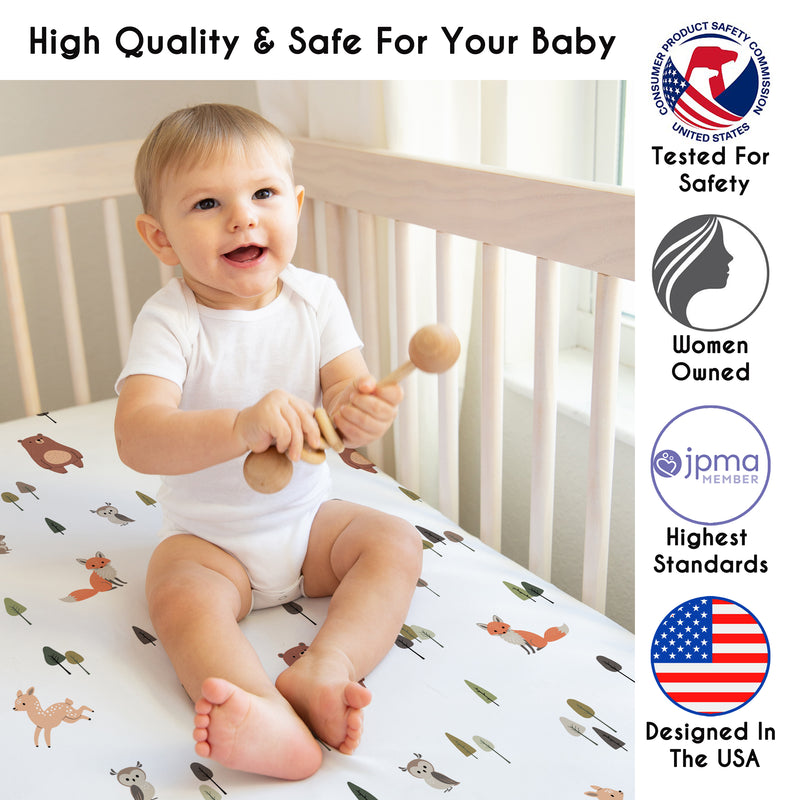 Woodland Animal Pals 3 Piece Crib Bedding