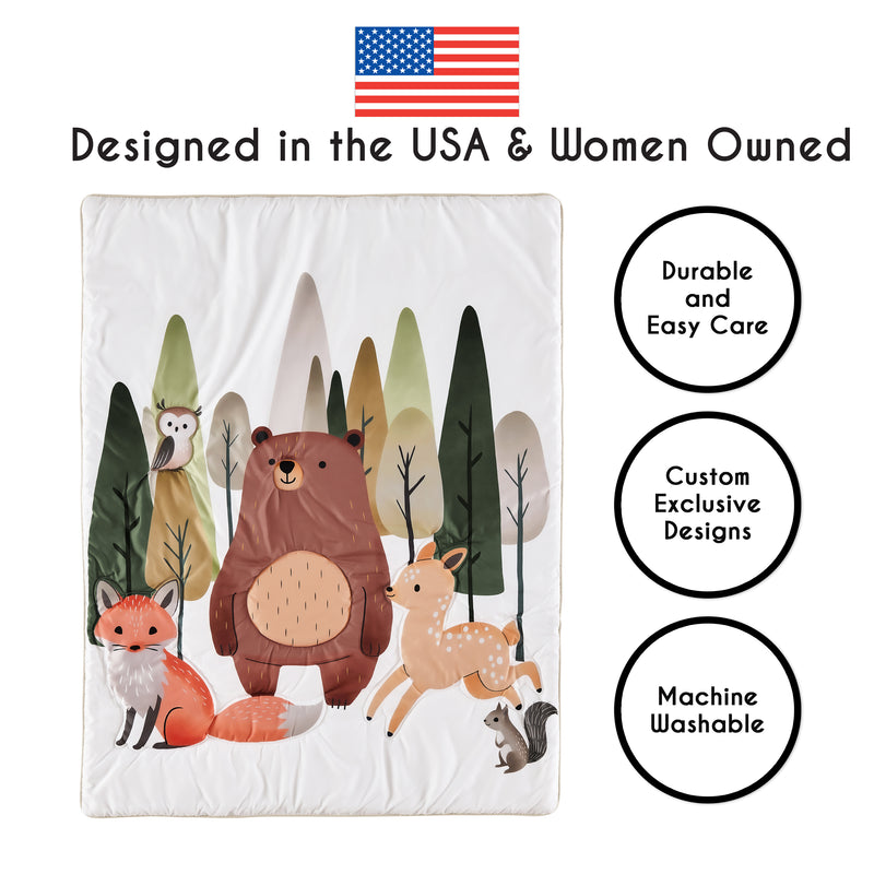 Woodland Animal Pals 3 Piece Crib Bedding