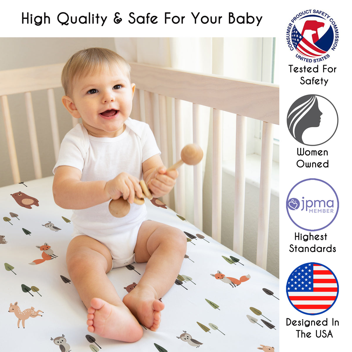Woodland Animal Pals Collection 2 Pack Crib Sheets