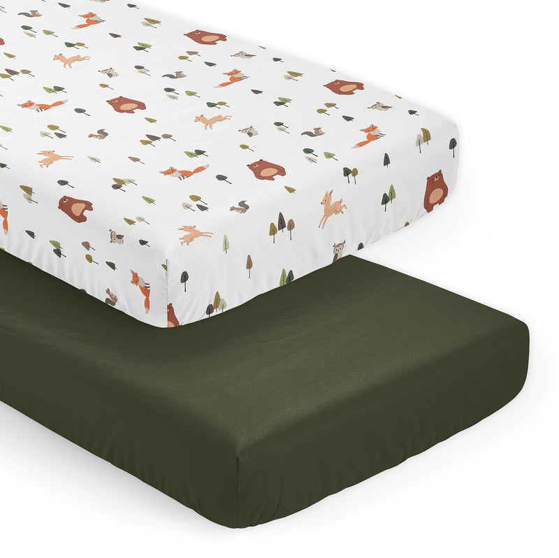 Woodland Animal Pals Collection 2 Pack Crib Sheets