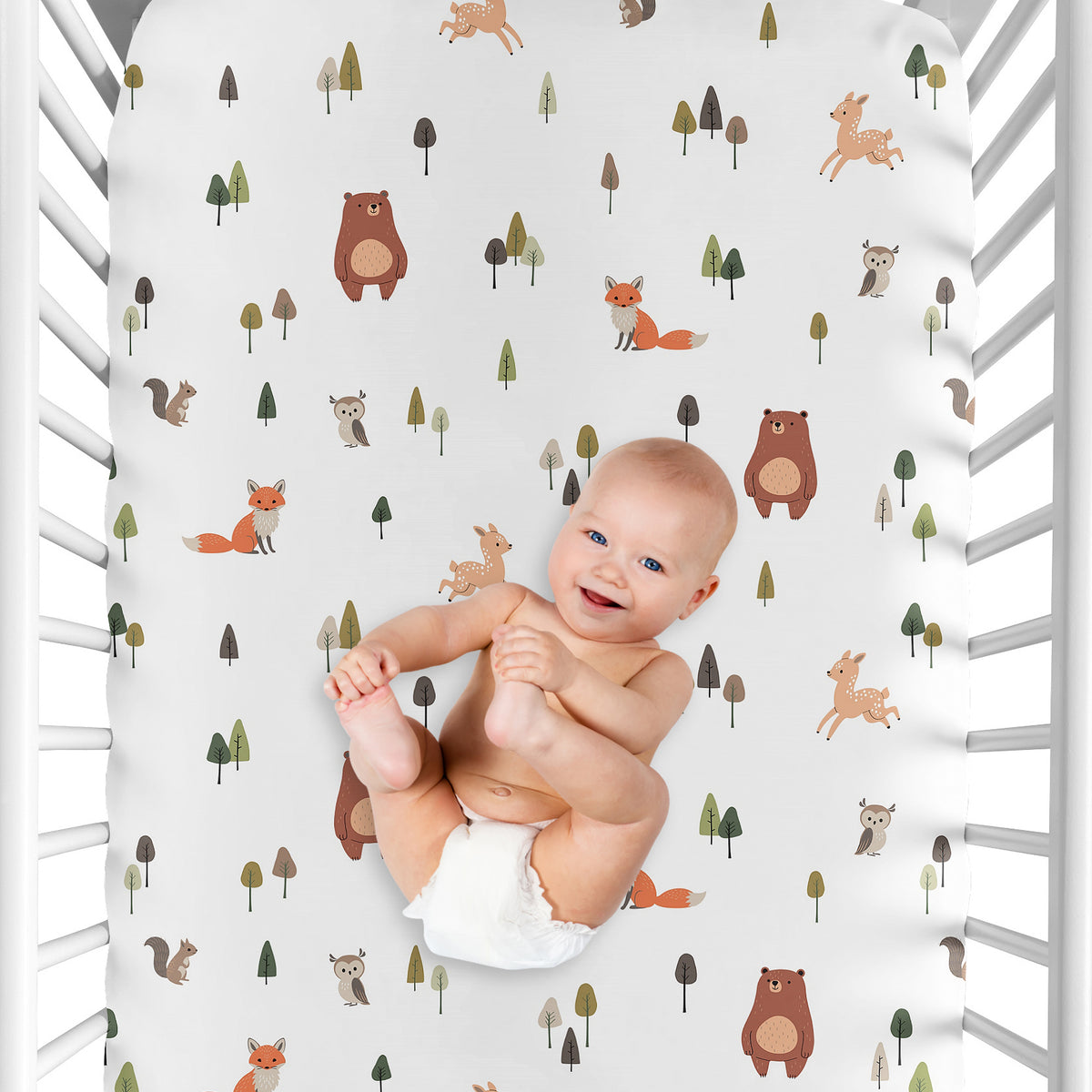 Woodland Animal Pals Collection Crib Sheet