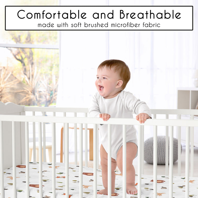 Woodland Animal Pals Collection Mini Crib Sheet