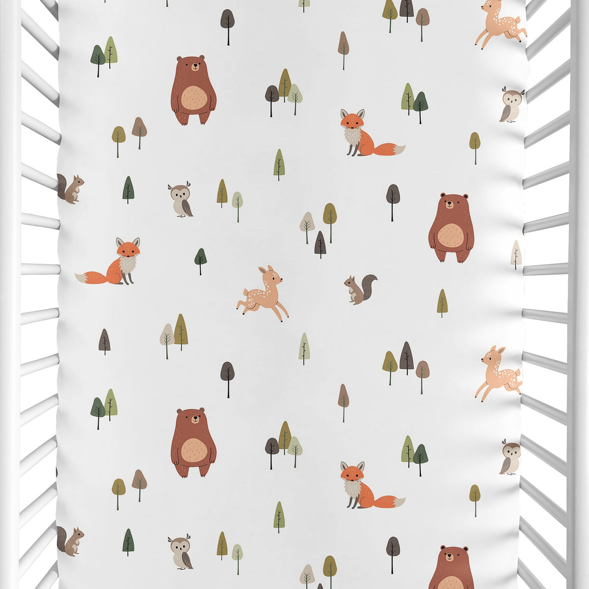 Woodland Animal Pals Collection Mini Crib Sheet
