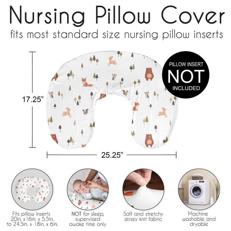 Woodland Animal Pals Collection Nursing Breastfeeding Pillow Cover