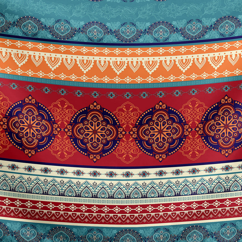 Red Boho Collection Pillow Sham Covers - 2 Pack Set