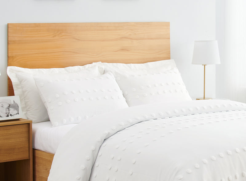 Boho Dot Ivory Collection Queen Duvet Cover Bedding Set