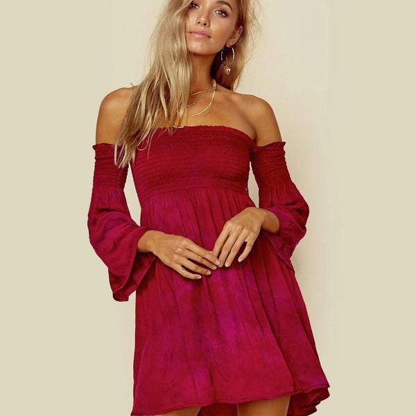 Off Shoulder Smocking Dress