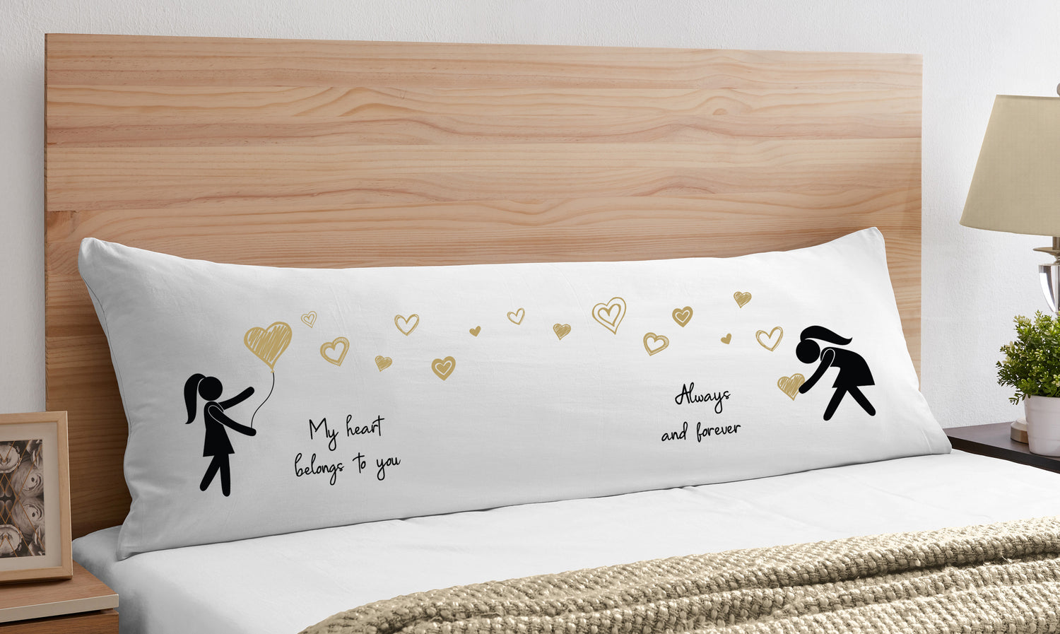 Hers and Hers Collection Full Length Body Pillow Cover