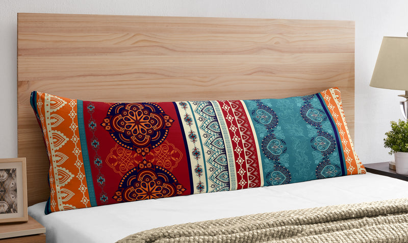 Red Boho Collection Full Length Body Pillow Cover