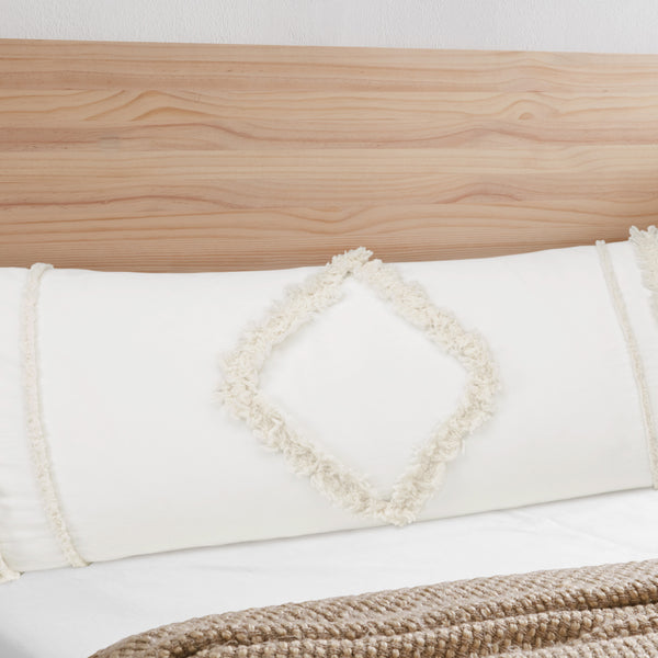 Diamond Tuft Ivory Collection Full Length Body Pillow Cover