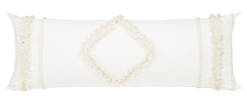 Diamond Tuft Ivory Collection Full Length Body Pillow Cover