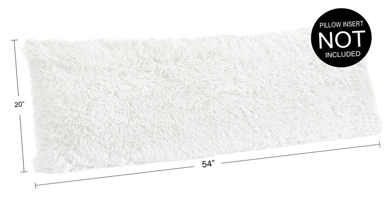 Boho Faux Fur White Collection Full Length Body Pillow Cover