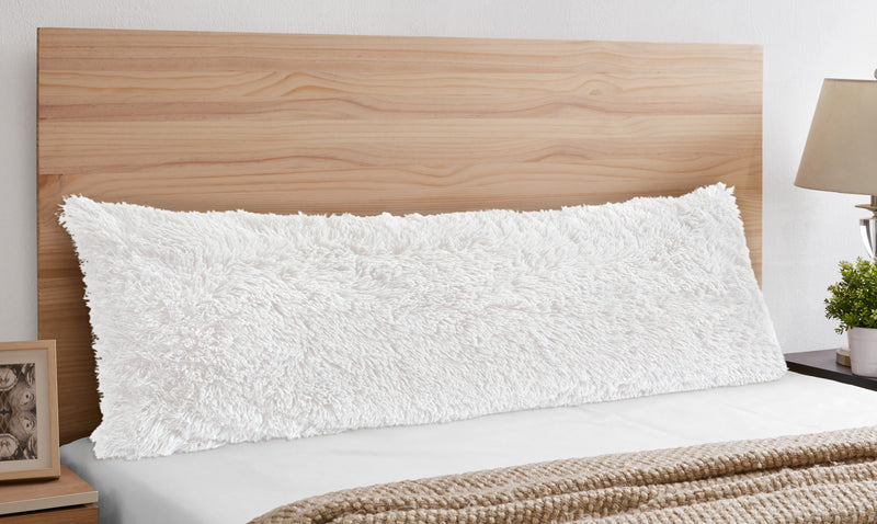Boho Faux Fur White Collection Full Length Body Pillow Cover