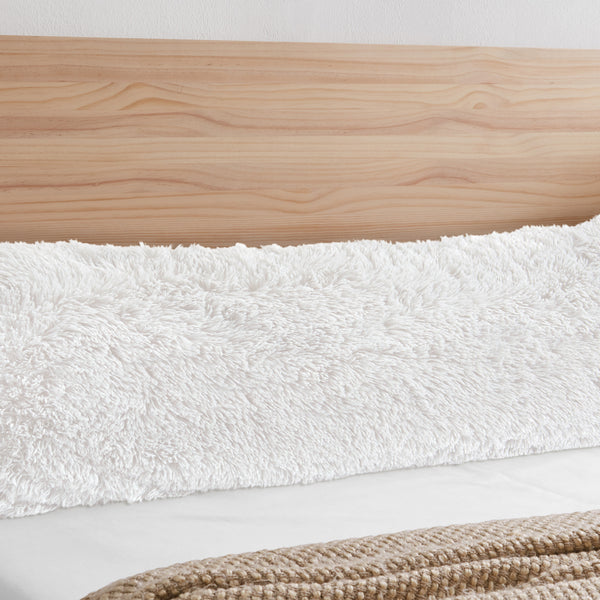 Boho Faux Fur White Collection Full Length Body Pillow Cover