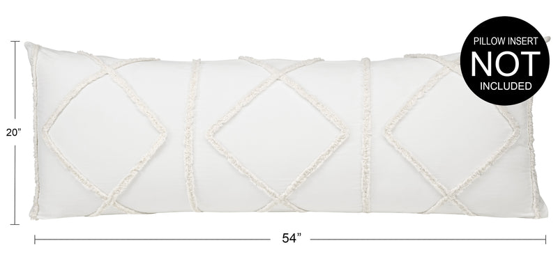 Diamond Tuft Ivory Collection Tufted Full Length Body Pillow Cover