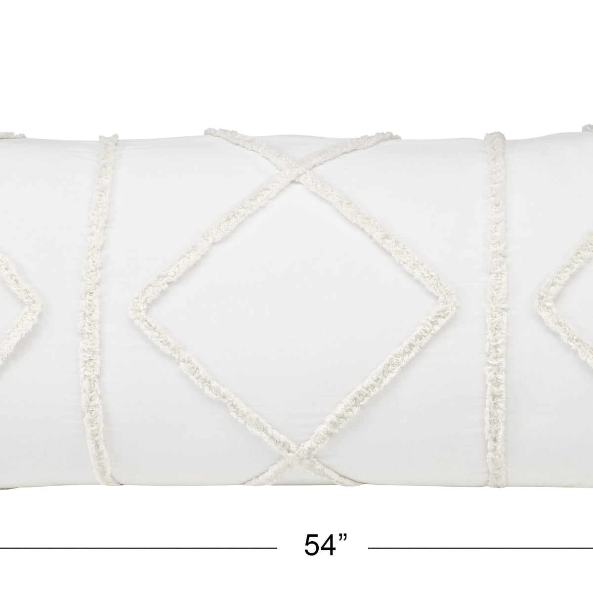 Diamond Tuft Ivory Collection Geometric Full Length Body Pillow Cover
