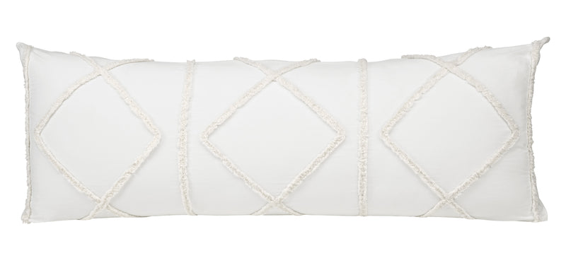 Diamond Tuft Ivory Collection Geometric Full Length Body Pillow Cover