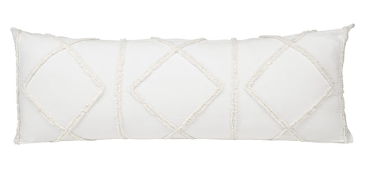 Diamond Tuft Ivory Collection Tufted Full Length Body Pillow Cover
