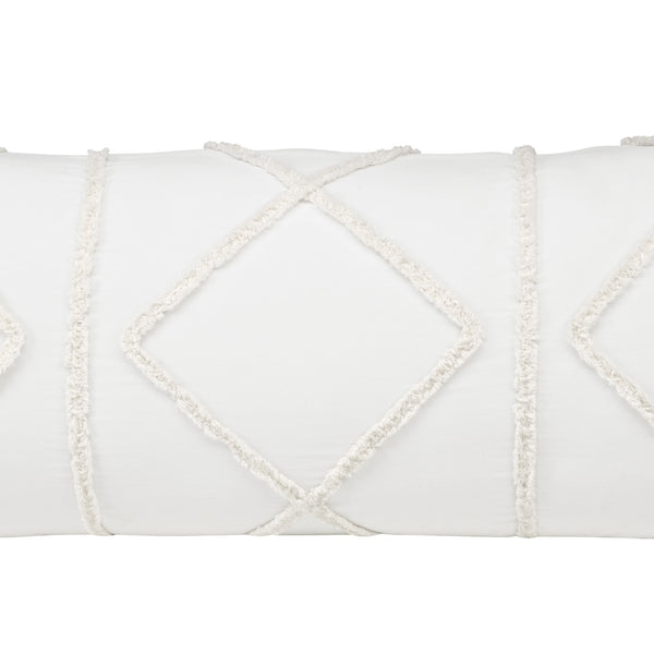 Diamond Tuft Ivory Collection Tufted Full Length Body Pillow Cover alternate view
