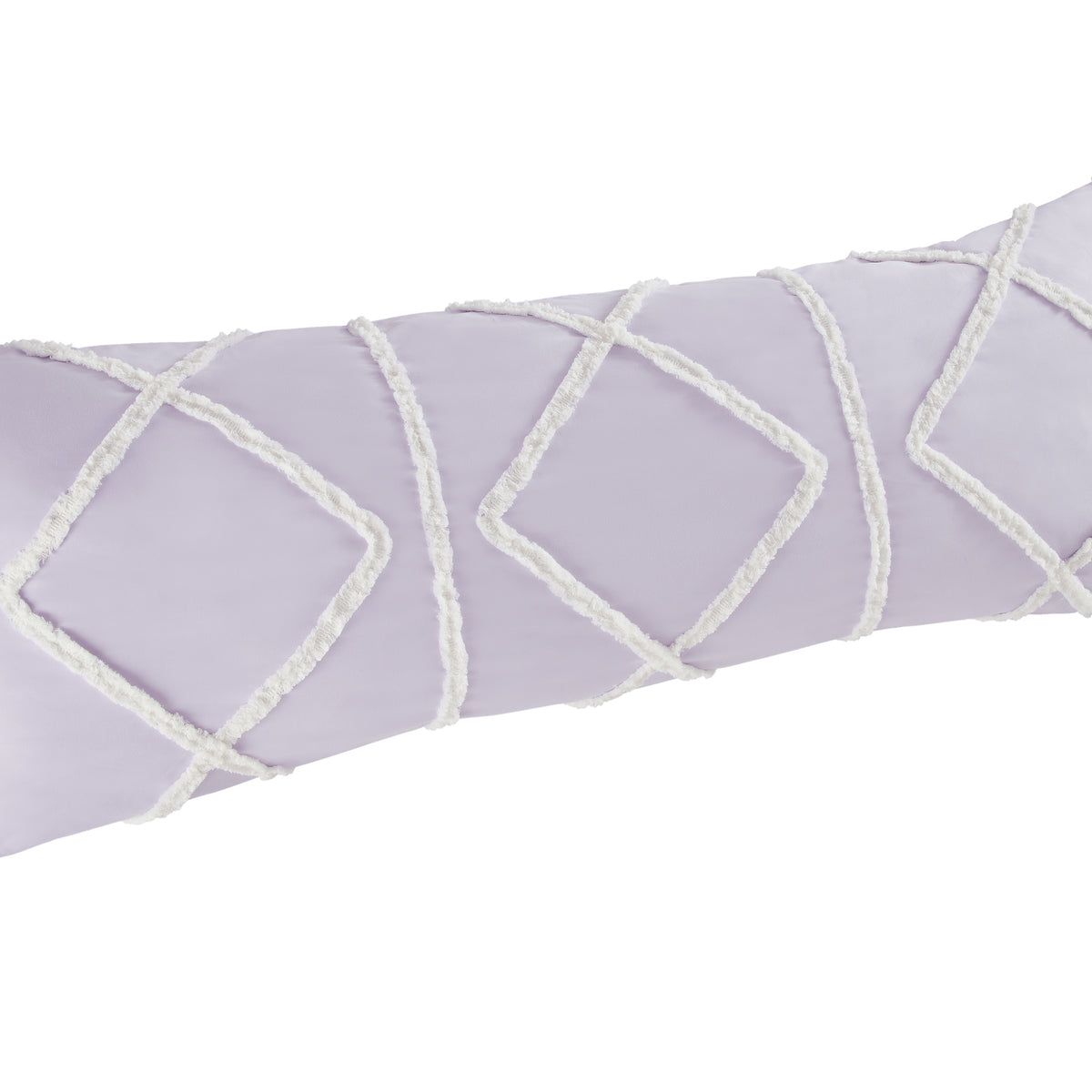 Boho Fringe Lavender Purple and Ivory Collection Full Length Body Pillow Cover