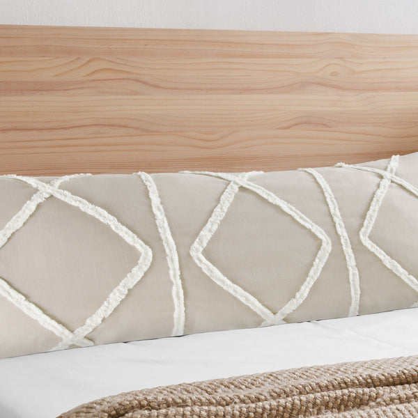 Boho Fringe Linen Collection Full Length Body Pillow Cover