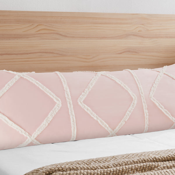 Boho Fringe Blush Pink and Ivory Collection Full Length Body Pillow Cover