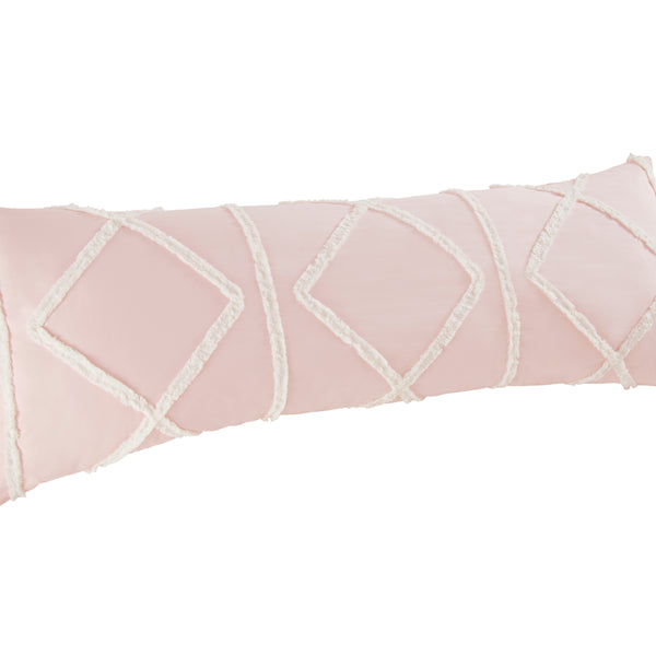 Boho Fringe Blush Pink and Ivory Collection Full Length Body Pillow Cover alternate view