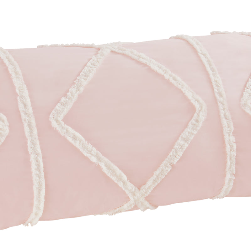 Boho Fringe Blush Pink and Ivory Collection Full Length Body Pillow Cover