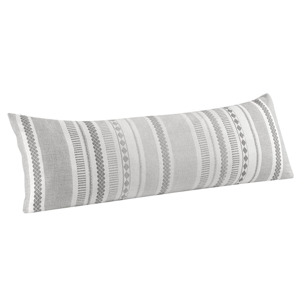 Grey Boho Tribal Jacquard Collection Vertical Stripes Full Length Body Pillow Cover alternate view