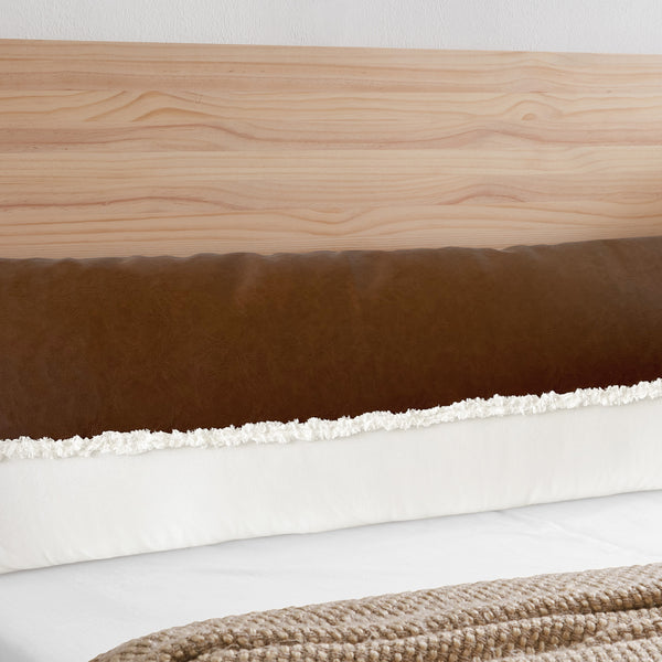Boho Faux Leather Collection Full Length Body Pillow Cover