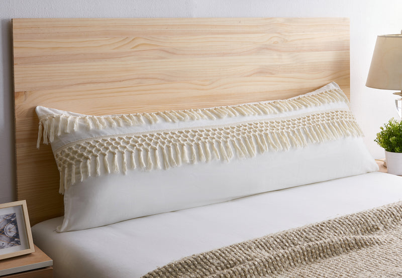Boho Fringe Collection Tufted Tassel Full Length Body Pillow Cover