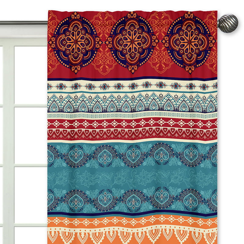 Red Boho Collection Window Panels - Set of 2