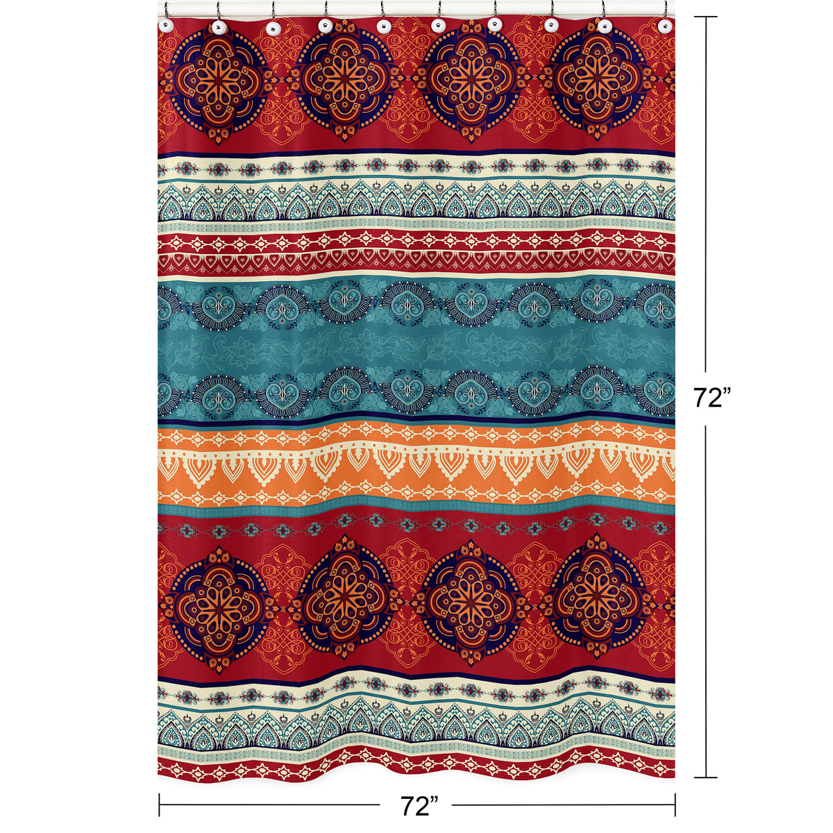 Red Boho Collection Shower Curtain
