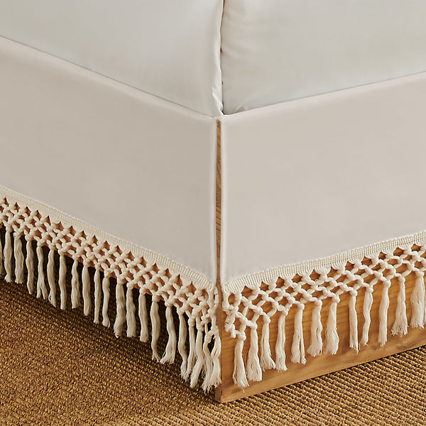 Boho Fringe Collection Tufted Tassel Queen Bed Skirt alternate view
