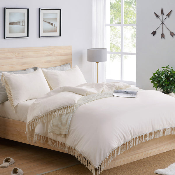 Boho Fringe Collection Queen Duvet Cover Bedding Set alternate view