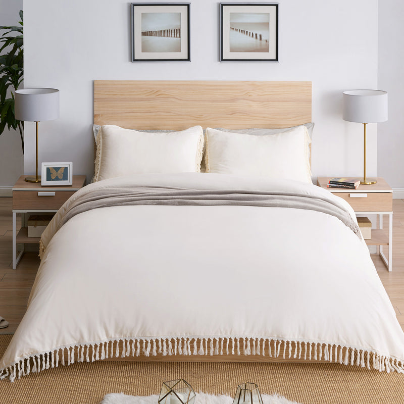 Boho Fringe Collection Queen Duvet Cover Bedding Set