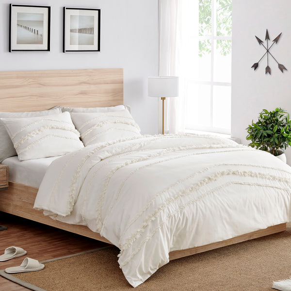 Boho Fringe Collection Twin Duvet Cover Bedding Set
